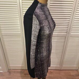 FRENCH CONNECTION Women's Mini Jersey Dress Animal Print Long Sleeves Size 4